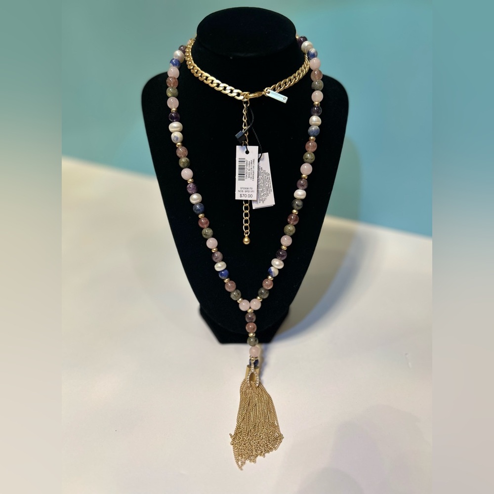NWT White House Black Market Recharge Semi Precious Stone Bead Necklace